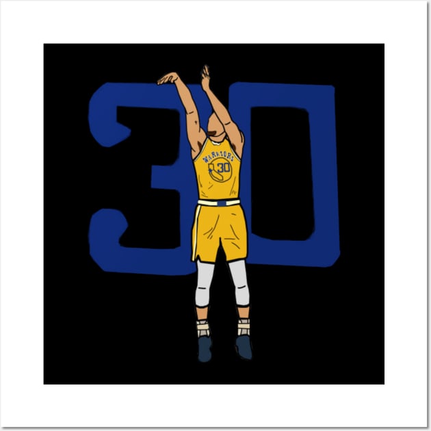 Steph Curry 30 - NBA Golden State Warriors Wall Art by IveyEricssonArt